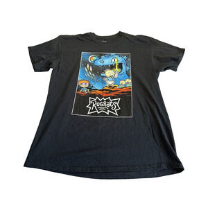 Nickelodeon Black Rugrats Space T-shirt Graphic Sz Large Hot Topic KidCore